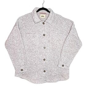 Madewell Shacket Shirt Jacket Speckled Knit Button Up Oversized‎ Women Large